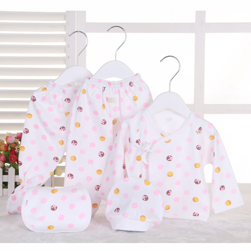 新生兒和尚服純棉內衣五件套 嬰兒系帶秋衣套裝0-3個月寶寶衣服批發・進口・工廠・代買・代購