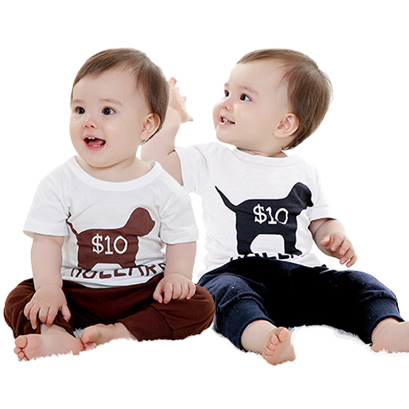 【特價】男童夏裝 嬰幼兒衣服0-1-2歲寶寶外出服卡通短袖純棉套裝批發・進口・工廠・代買・代購