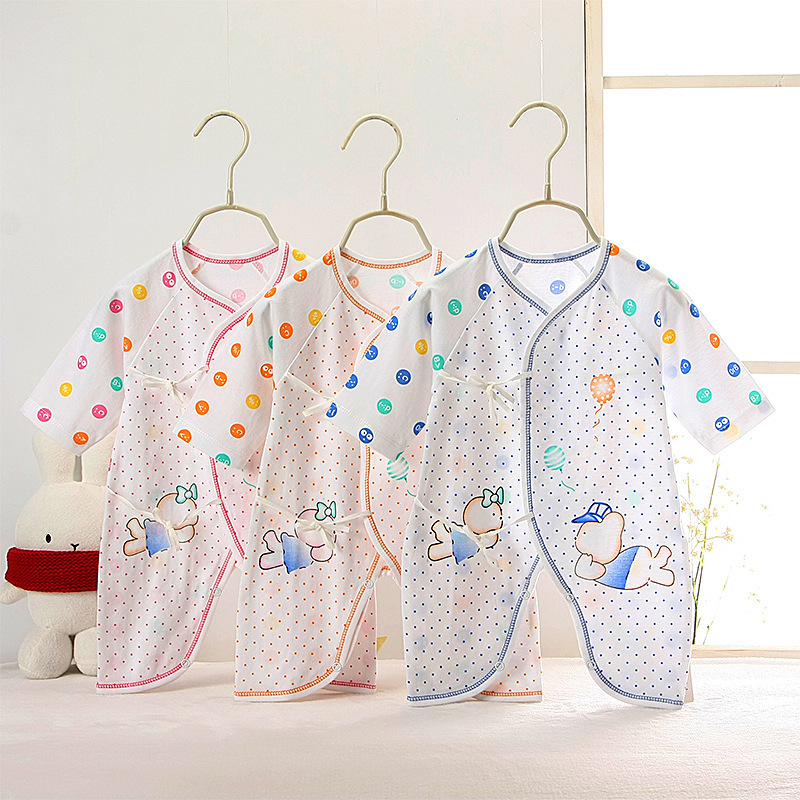 2016夏季新款純棉包邊嬰兒服裝寶寶彩棉哈衣系帶連身衣一件代發工廠,批發,進口,代購