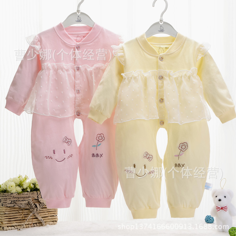 2015超級寶寶秀 純棉雙層夾衣蕾絲蝴蝶連身哈衣童裝批發 31025工廠,批發,進口,代購