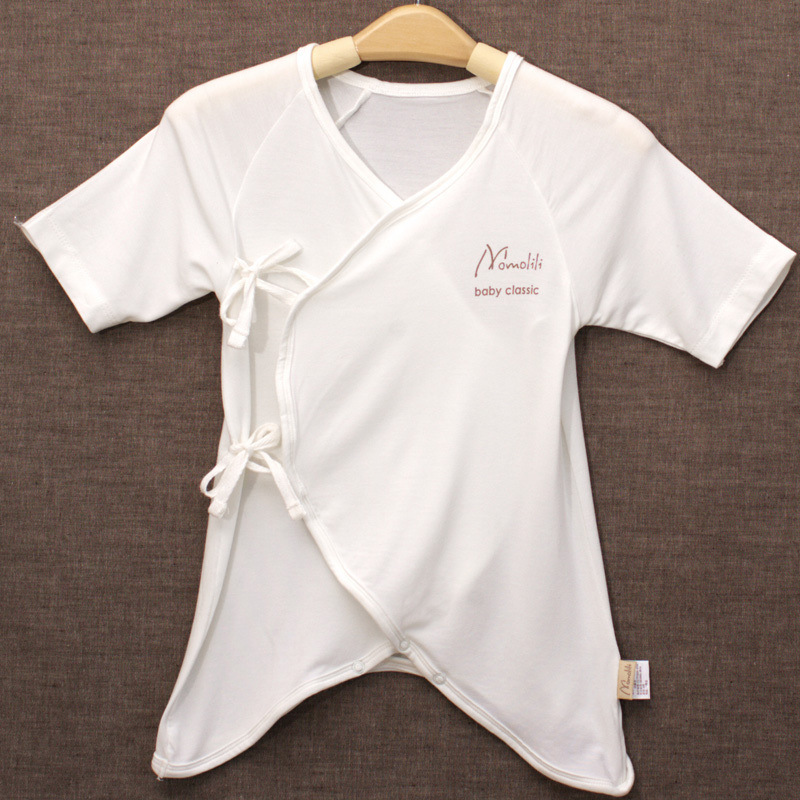 momolili 新生兒衣服夏寶寶連身衣 嬰幼兒短袖蝴蝶衣白色爬服工廠,批發,進口,代購