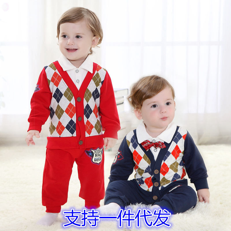 一件代發2015春季新款紳士套裝嬰幼兒服裝奇樂兔寶寶衣服春裝童裝工廠,批發,進口,代購