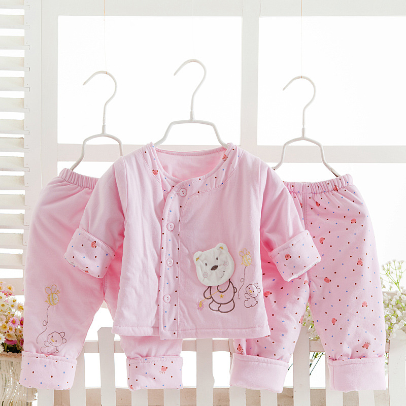 新款可愛寶寶薄棉衣三件套兒童春秋款套裝 新生兒外出服 嬰幼童裝批發・進口・工廠・代買・代購