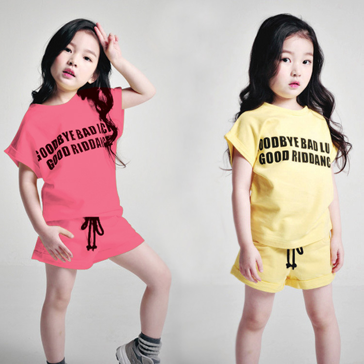 女童套裝夏款童裝2016新款兒童韓版短袖t恤兩件廠傢批發一件代發批發・進口・工廠・代買・代購
