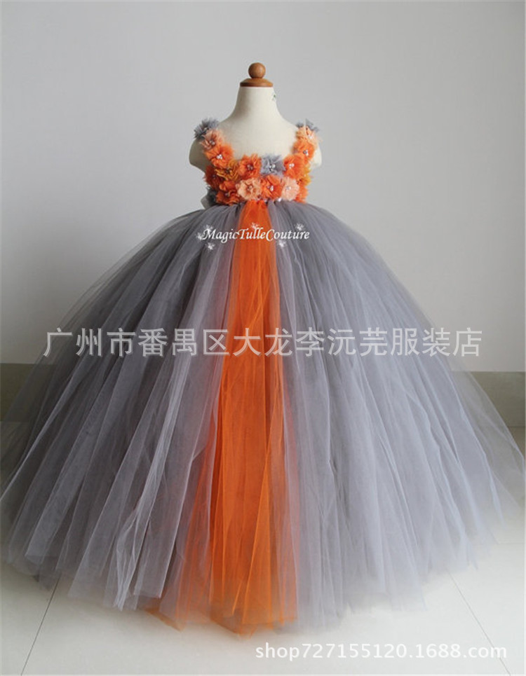 女童禮服裙花童公主裙flower girl dress禮服裙花朵可愛抹胸裙子工廠,批發,進口,代購