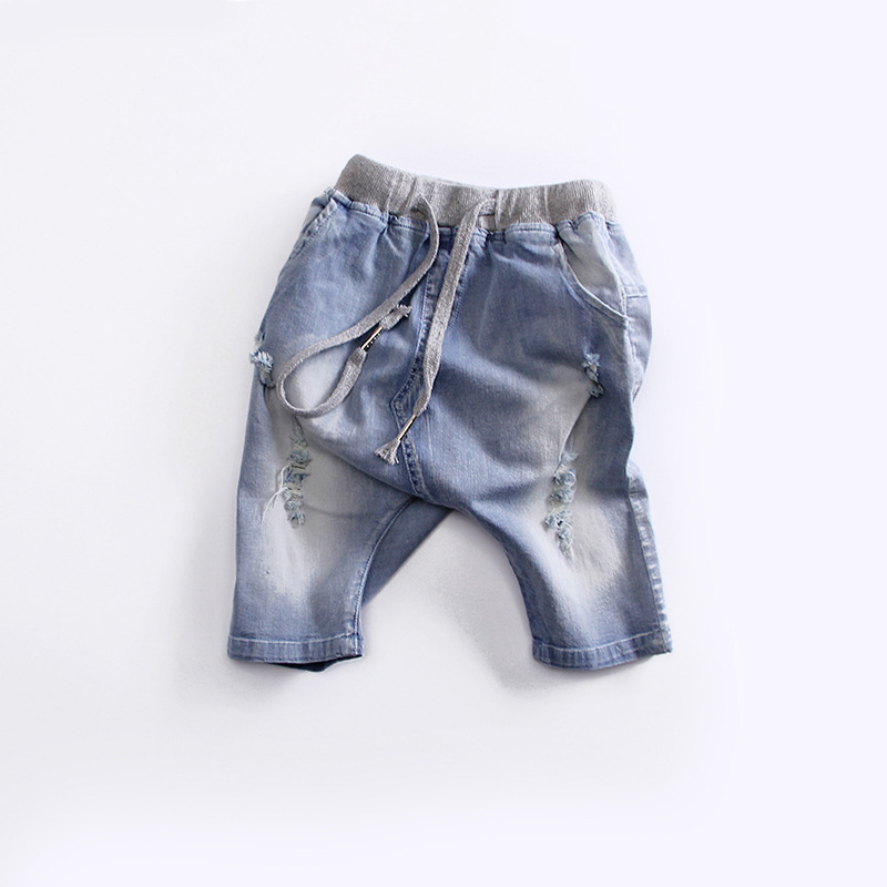 兒童夏季男童褲2016新品時尚小中童深襠牛仔垮褲一件代發工廠,批發,進口,代購