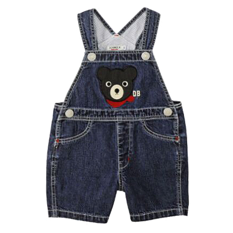 2016 新款夏款 黑熊小童純棉牛仔背帶短褲工廠,批發,進口,代購