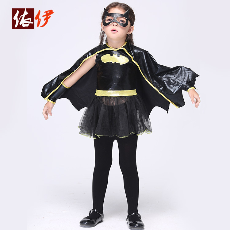 兒童cosplay動漫服裝 女童舞蹈表演服蝙蝠俠扮演萬聖節服裝演出服批發・進口・工廠・代買・代購