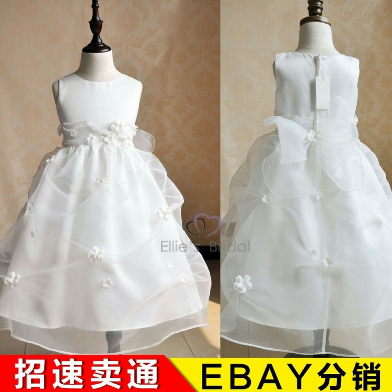 eBay速賣通貨源歐美花童白色禮服裙女童公主裙tutu蓬蓬裙禮服裙工廠,批發,進口,代購