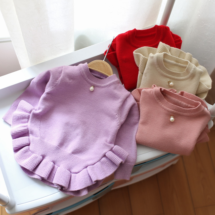 2016春款童裝新品女童針織衫兒童小童裙式可愛純色毛衣G377批發・進口・工廠・代買・代購