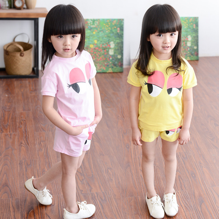 2016韓版夏季兒童短袖套裝新款童套裝 童褲兩件套特價清倉童裝批發・進口・工廠・代買・代購