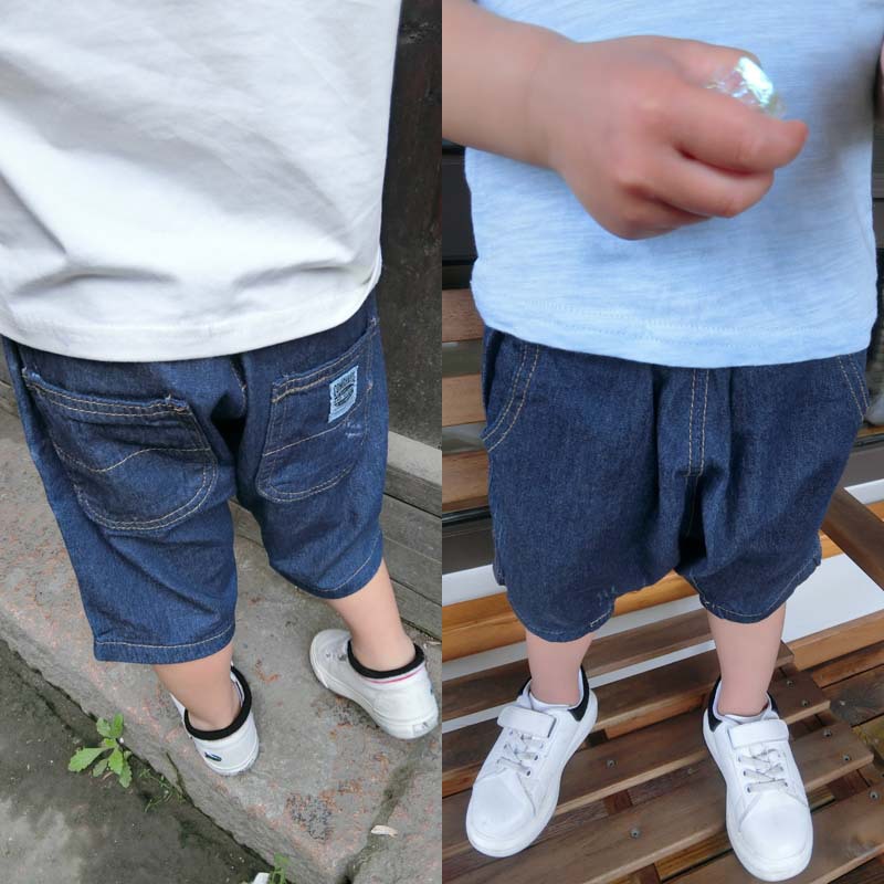 2016夏季新款 韓版時尚牛仔褲 中小兒童男童潮范純色牛仔褲工廠,批發,進口,代購