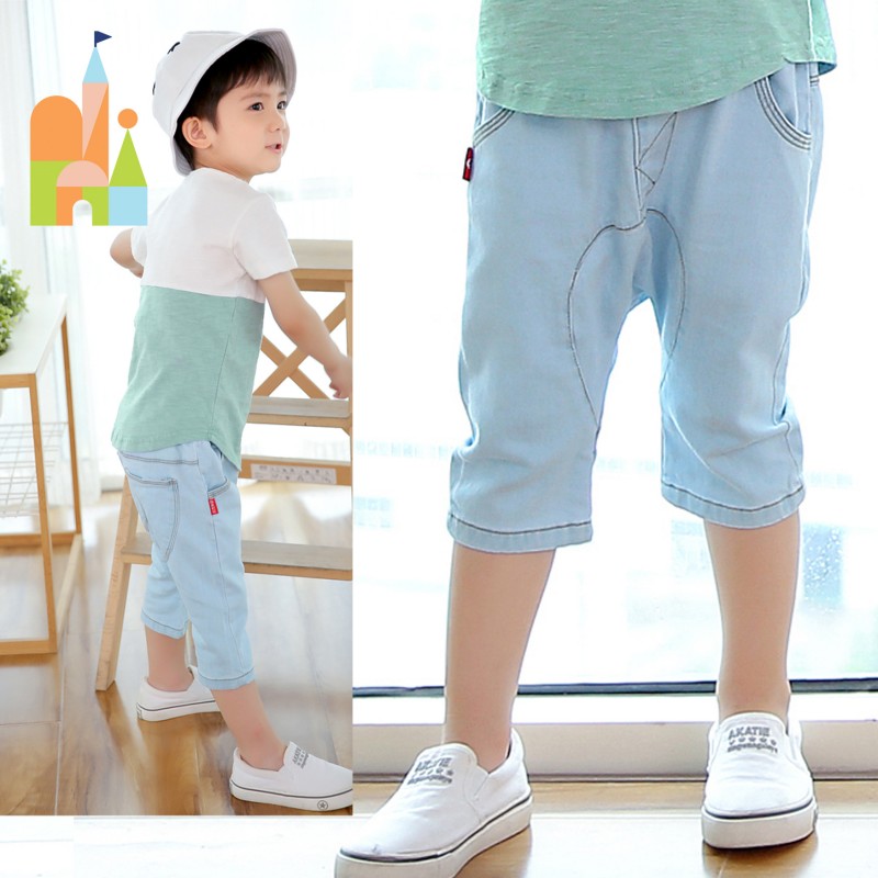 【熱銷】韓版優質夏季兒童短褲休閒哈倫兒童牛仔褲品牌特價直銷工廠,批發,進口,代購