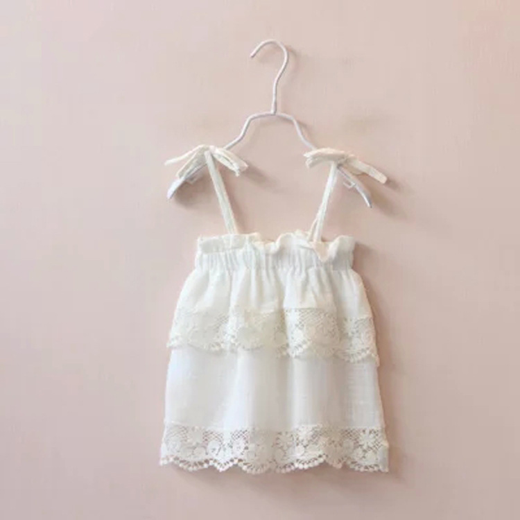 2016年夏清涼女童 雙層蕾絲純色吊帶衫 兒童全棉上衣5380寶貝衣衣批發・進口・工廠・代買・代購