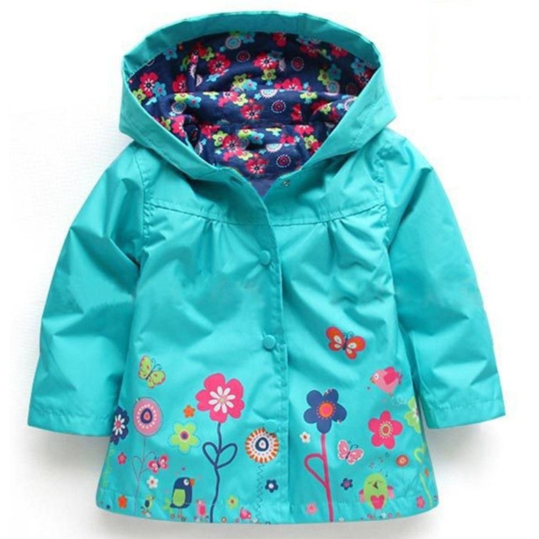 童裝兒童外套女童可愛花朵防風防雨沖鋒衣女童雨衣 一件代發批發・進口・工廠・代買・代購