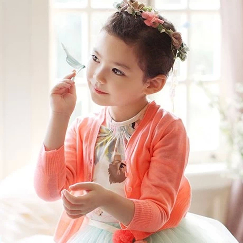 廠傢直銷2014新款韓國童裝女童針織衫開衫薄款夏裝兒童空調衫批發批發・進口・工廠・代買・代購