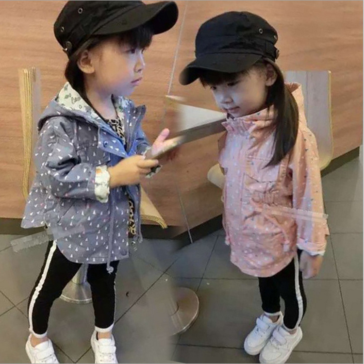 2015新款韓版時尚女童外套 中小童收腰連帽夾克風衣一件代發批發・進口・工廠・代買・代購