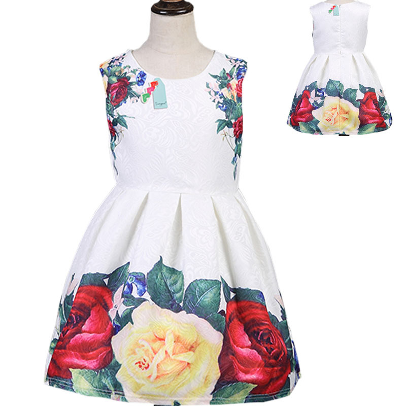 外貿原單直銷夏季女童連衣裙歐美爆款印花童裙L119 一件代發批發・進口・工廠・代買・代購