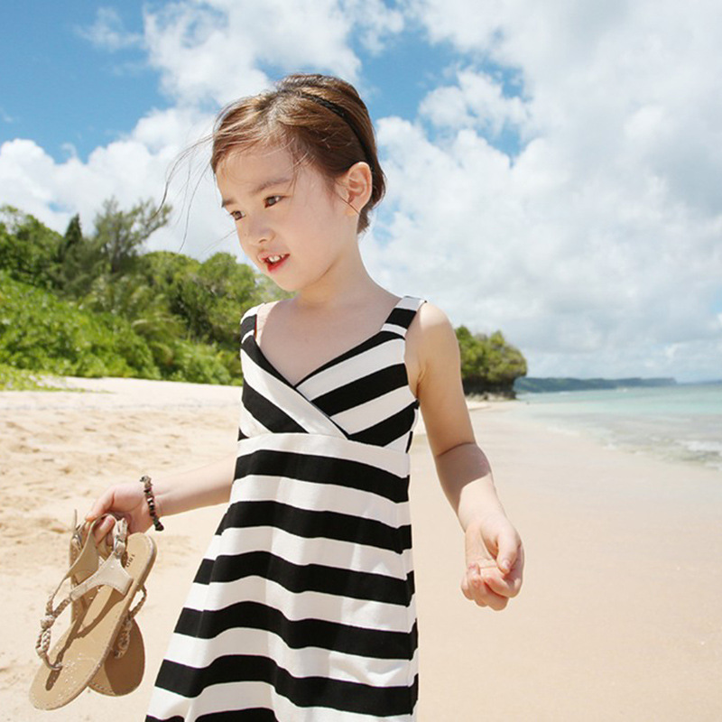 為孩子健康選擇棉麻衣服 女童夏裝純棉沙灘吊帶背心連衣裙批發批發・進口・工廠・代買・代購