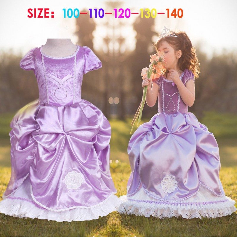 一件代發 爆款公主造型禮服裙 冰雪奇緣童連衣裙 新款紫色女童裙批發・進口・工廠・代買・代購