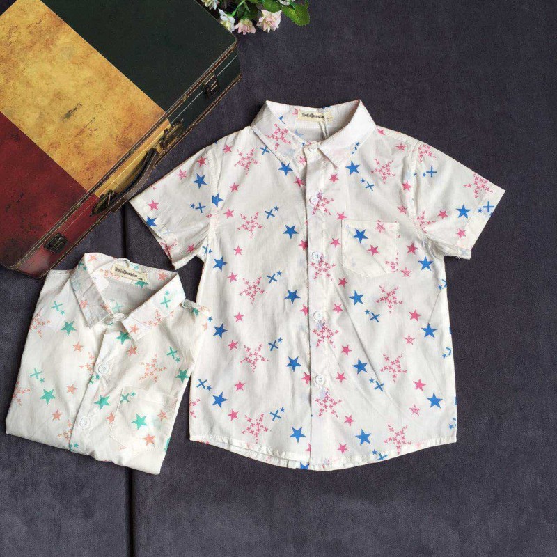 2016韓版夏款時尚熱銷爆款星星圖案兒童修身透氣兒童襯衫Y-002批發・進口・工廠・代買・代購
