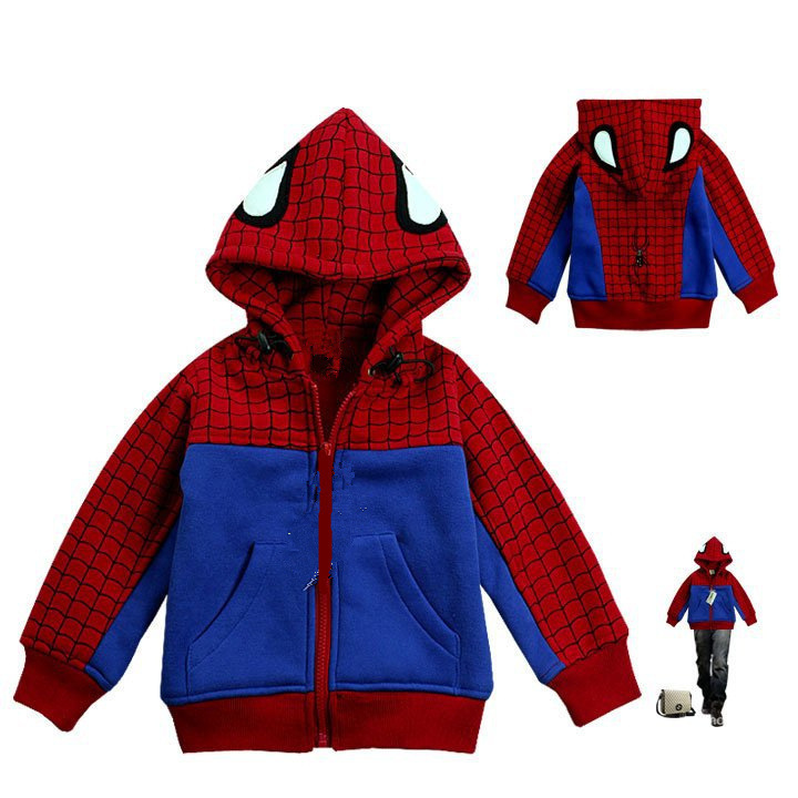 1件代發 2014紅加絨兒童外套紅色蜘蛛俠造型衣童裝批發・進口・工廠・代買・代購