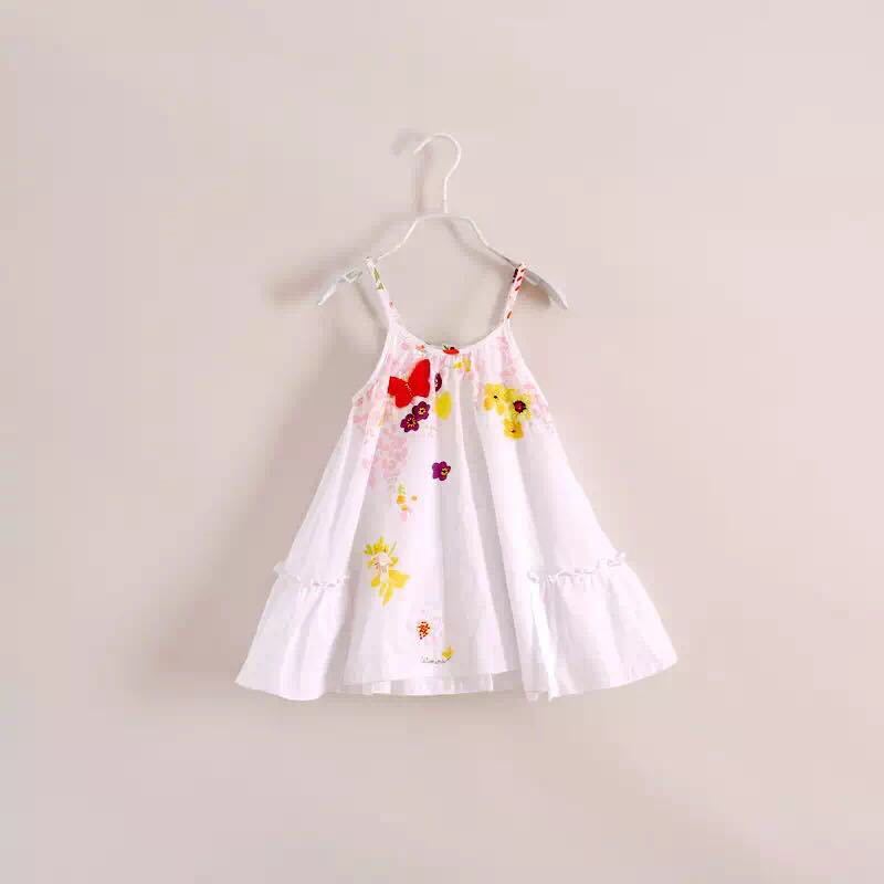 夏裝新款定製款  中小女童可愛全棉花朵吊帶裙童裙工廠,批發,進口,代購