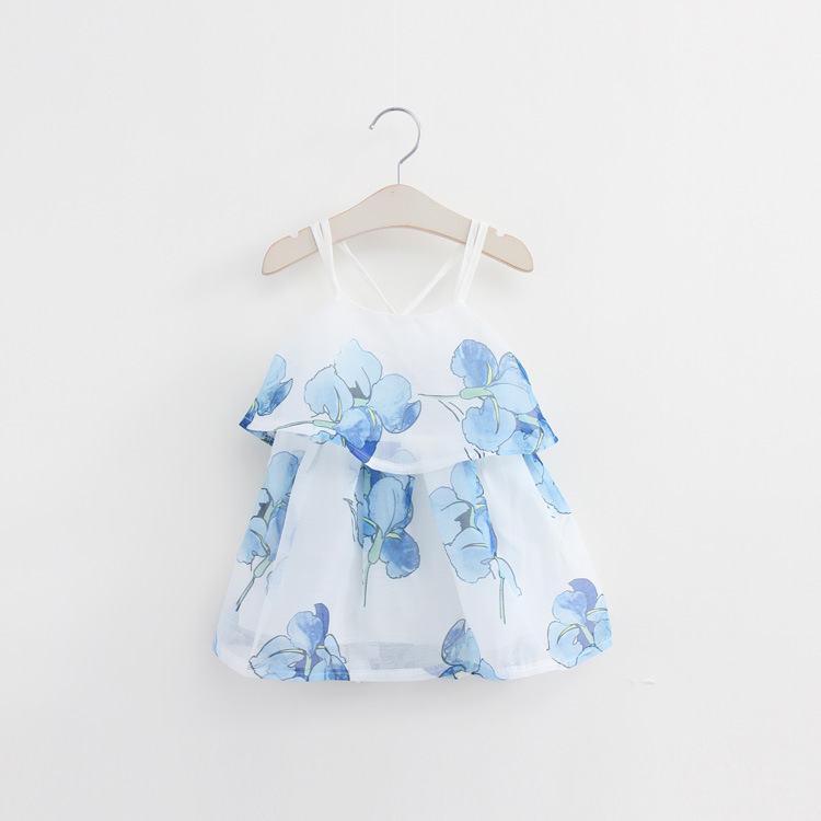 2016夏季新款童裙 韓版女童荷葉邊花朵吊帶裙 兒童裙子外貿童裝工廠,批發,進口,代購