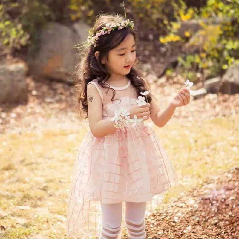 韓國童裝批發韓版女童格子歐歐根紗裙燕尾裙2015新款夏裝獨傢爆款工廠,批發,進口,代購