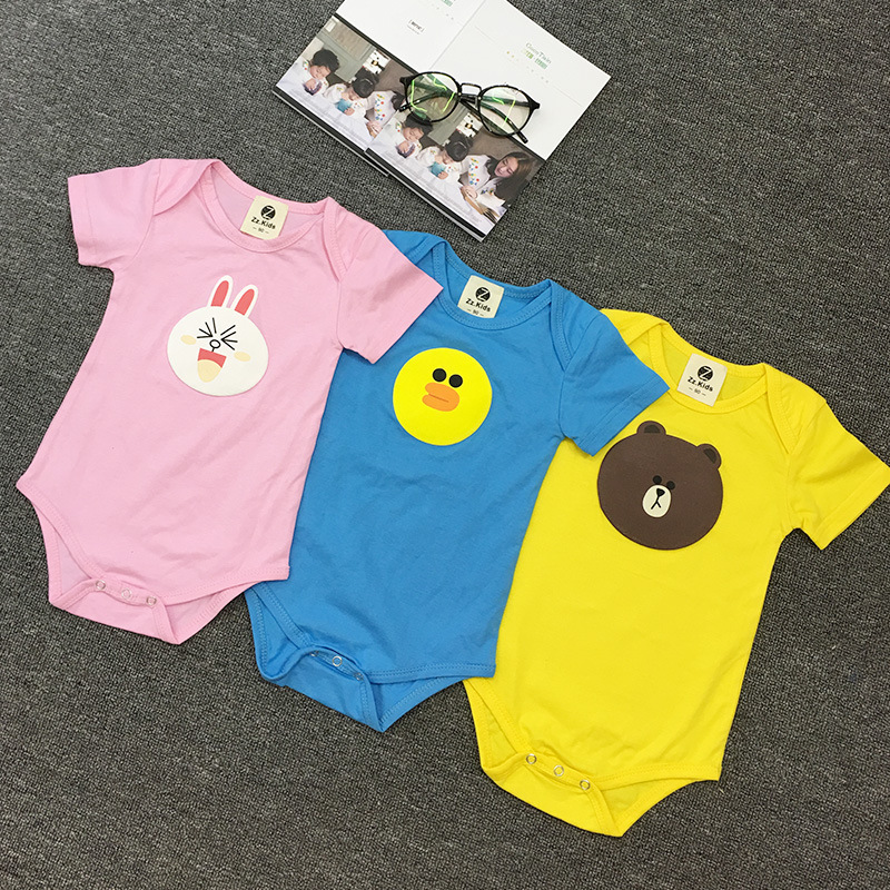 2016夏季新款三色純棉寶寶短袖三角爬服 韓版卡通可愛嬰兒裝哈衣批發・進口・工廠・代買・代購