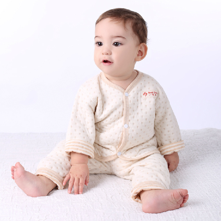 優簡 嬰兒對襟套裝有機棉彩棉 新生兒內衣套裝批發・進口・工廠・代買・代購