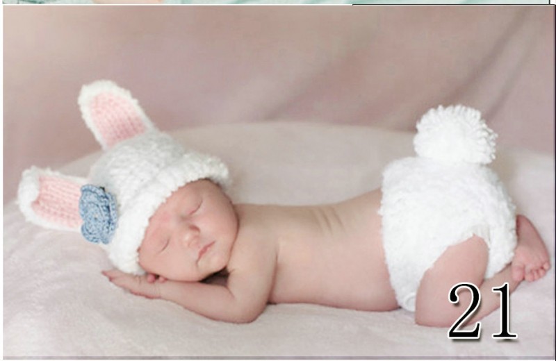 新生兒百天照卡通造型毛衣21 攝影寶寶爬服手工針織毛衣白兔子批發・進口・工廠・代買・代購