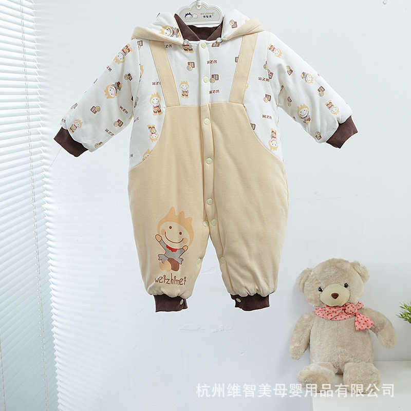 維智美印花刷毛兩用加厚外出服哈衣 嬰幼兒純棉加厚外出服連身裝工廠,批發,進口,代購