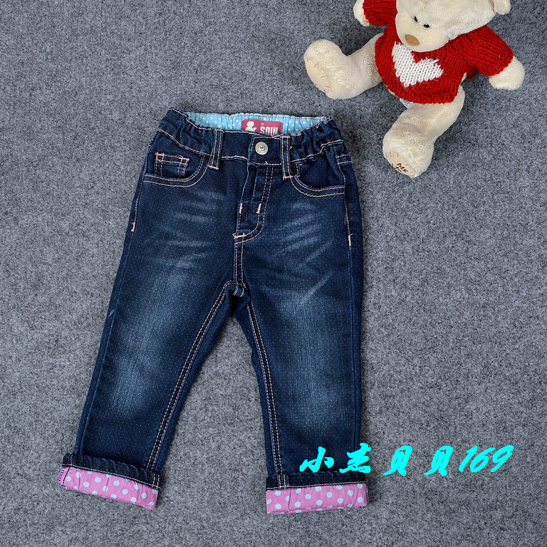 2014新款童褲 兒童牛仔褲 H傢新款 品牌童褲全橡皮筋女童牛仔褲批發・進口・工廠・代買・代購