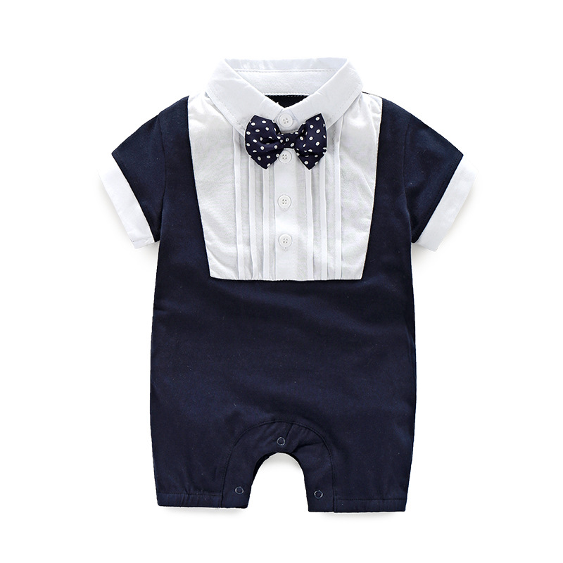 嬰兒百天周歲禮服 寶寶連身衣 紳士領結純棉外出服寶寶哈衣批發・進口・工廠・代買・代購