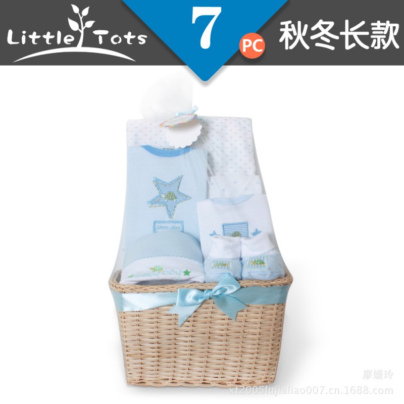 嬰兒 純棉三角哈衣 little tots7件套禮盒（新品上市現貨，童套裝工廠,批發,進口,代購