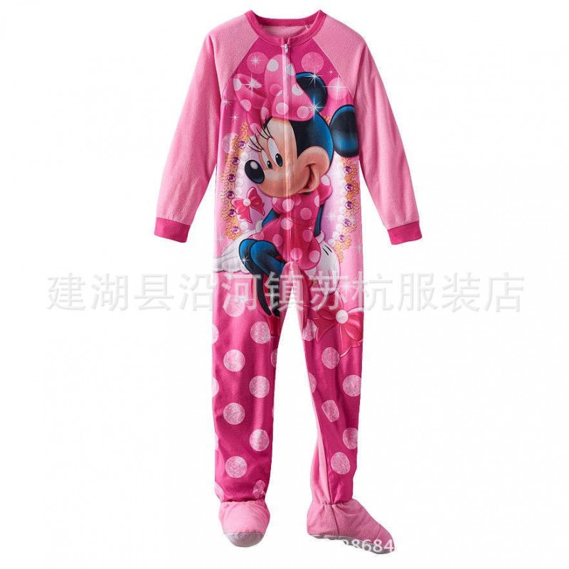 新款外貿中大女童GIRL PAJAMAS米妮卡通公主傢居服連身服睡袋工廠,批發,進口,代購