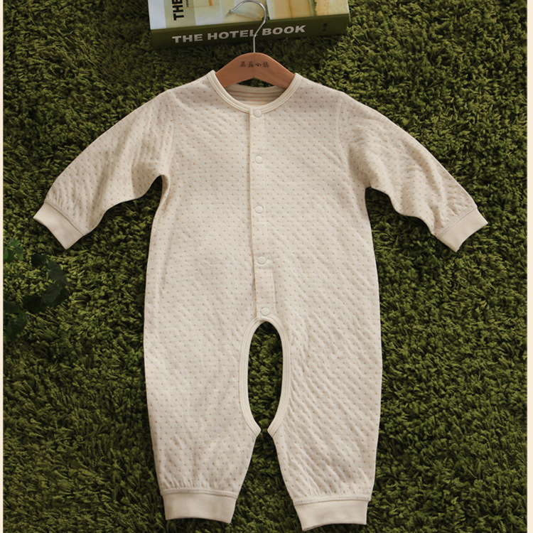 秋季新款天然彩棉嬰兒連身衣新生兒連身哈衣嬰兒爬服嬰兒純棉內衣批發・進口・工廠・代買・代購
