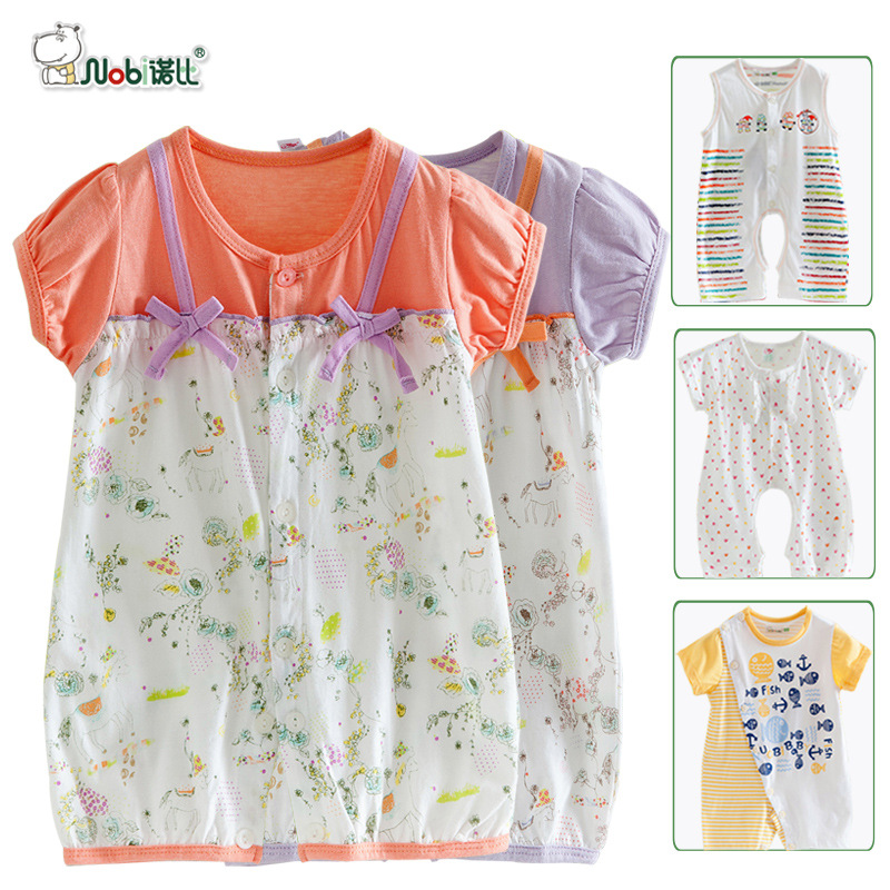 夏季短袖哈衣嬰兒精梳純棉連身衣0-1歲卡通造型連身衣爬服工廠,批發,進口,代購