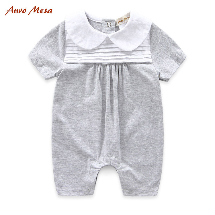 Auro Mesa夏季新款嬰兒爬服 男女寶寶純棉短袖哈衣外出服連身衣工廠,批發,進口,代購