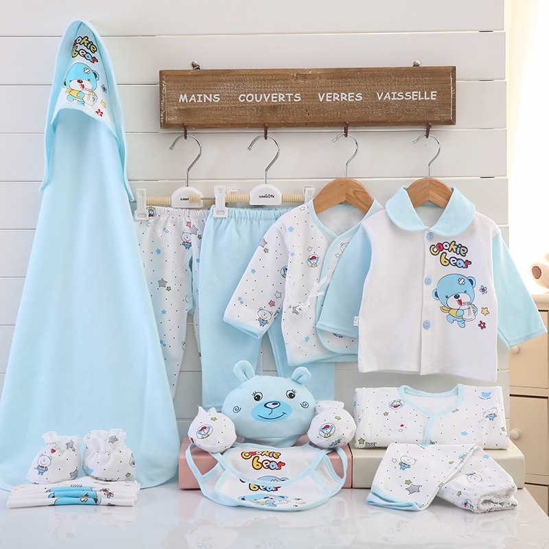 純棉嬰兒衣服包被雙層禮盒套裝新生兒春秋夏季套裝初生兒滿月寶寶工廠,批發,進口,代購