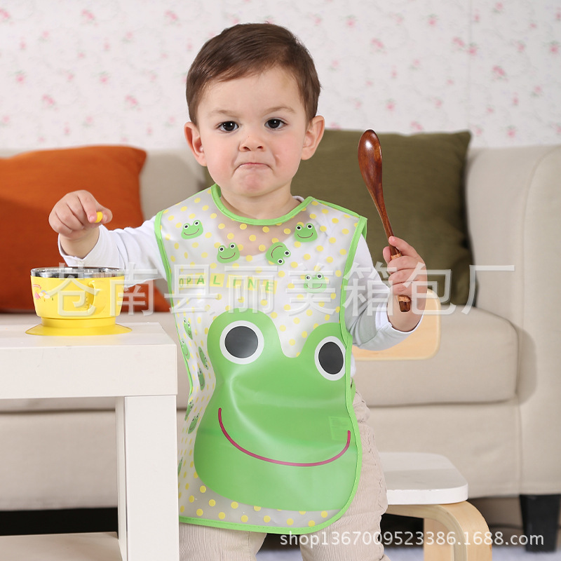 現貨反水兒童罩衣無袖圍裙 塑料畫畫衣飯兜 幼兒反穿吃飯衣批發工廠,批發,進口,代購