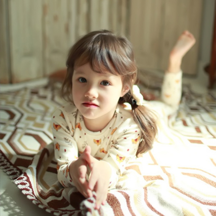 韓版童裝一件代發新款純棉可愛卡通小狐貍印花女童傢居服套裝146d工廠,批發,進口,代購
