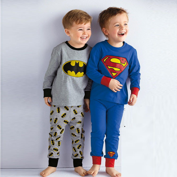 2016春季新款傢居服 超人 蝙蝠俠睡衣套 長袖空調服 男女寶寶睡衣工廠,批發,進口,代購