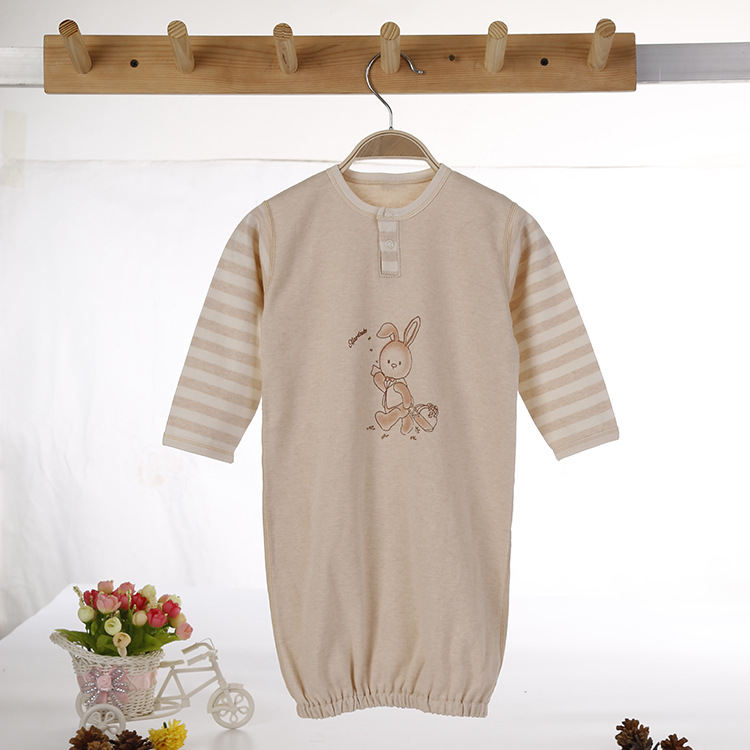 嬰兒純棉睡衣秋冬寶寶有機彩棉睡衣男女兒童長袖 0-2歲工廠,批發,進口,代購