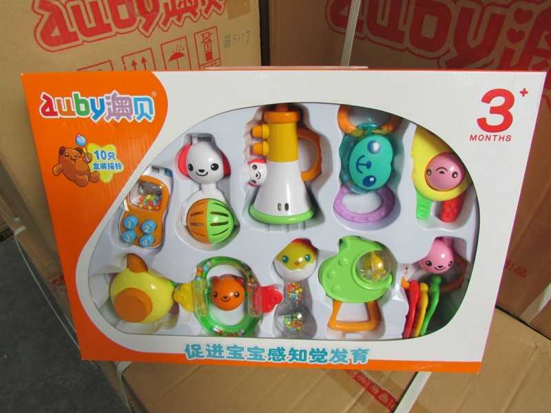 澳貝Auby 463129 嬰兒啟蒙玩具 10隻盒裝搖鈴 新生兒滿月禮物禮盒批發・進口・工廠・代買・代購
