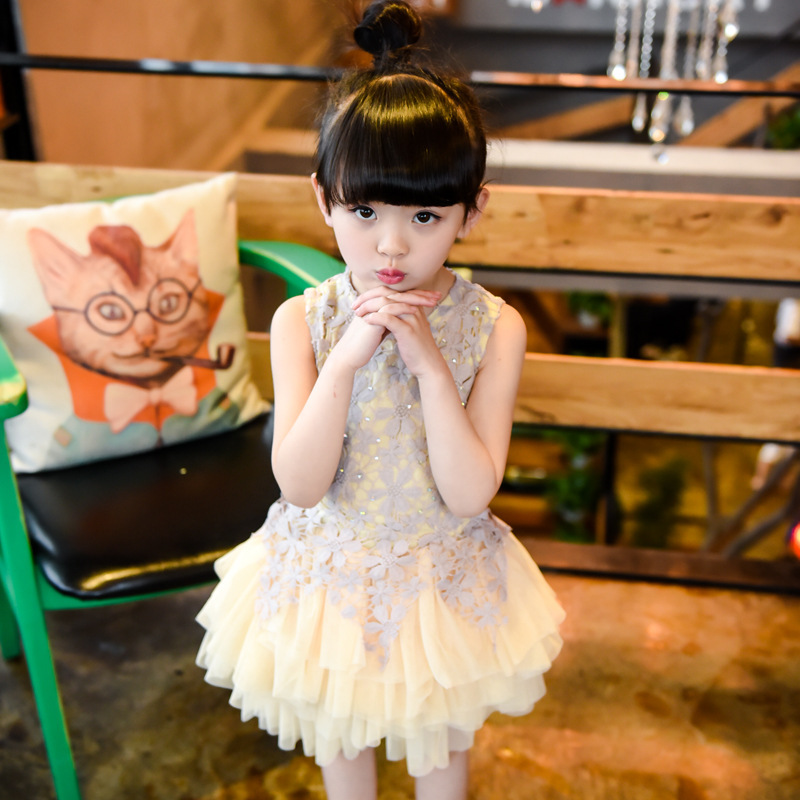 童裝一件代發 2016女童蕾絲蓬蓬公主裙氣質禮服超仙連衣裙子工廠,批發,進口,代購