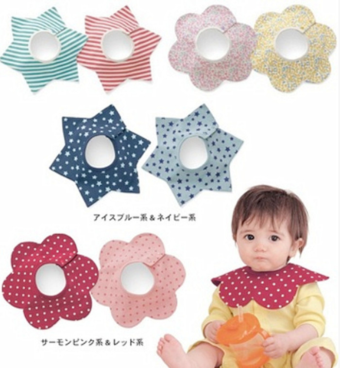 6色 純棉嬰兒圍兜 寶寶口水巾 花朵造型360°旋轉  多功能圍嘴批發・進口・工廠・代買・代購