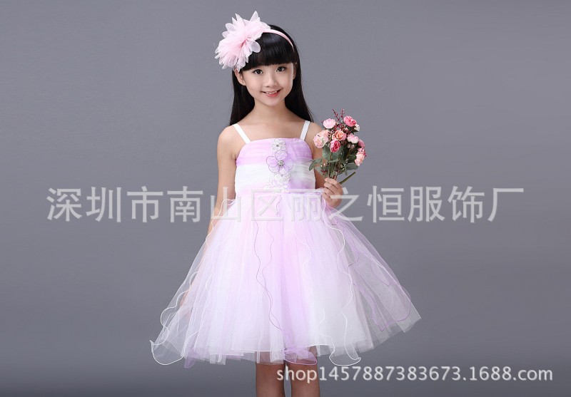 兒童禮服春夏秋童裝連衣裙花童禮服吊帶婚紗裙公主裙演出服蓬蓬裙批發・進口・工廠・代買・代購