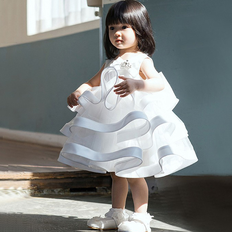 兒童禮服蓬蓬裙小童公主白色婚紗婚禮衣服白色花童禮服一件代發批發・進口・工廠・代買・代購